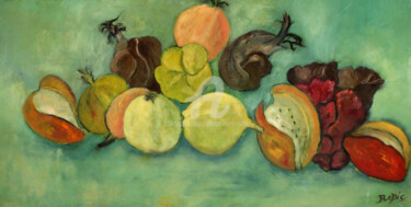 Painting titled "AMBIANCE FRUITEE" by Jeanne-Marie Robic, Original Artwork, Oil
