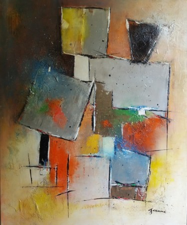 Painting titled "REF 2-09 - Le châte…" by Jeanne, Original Artwork, Acrylic Mounted on Wood Stretcher frame