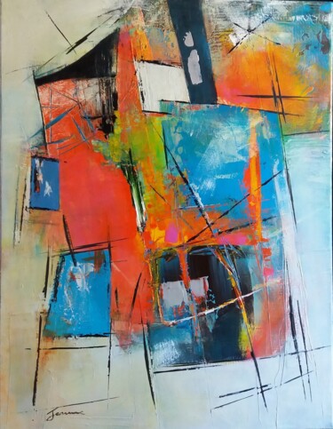 Painting titled "REF 5-17 - La maiso…" by Jeanne, Original Artwork, Acrylic Mounted on Wood Stretcher frame