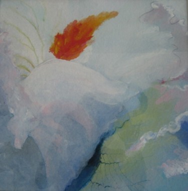 Peinture intitulée "Iris bleu" par Jeanne Figueras, Œuvre d'art originale