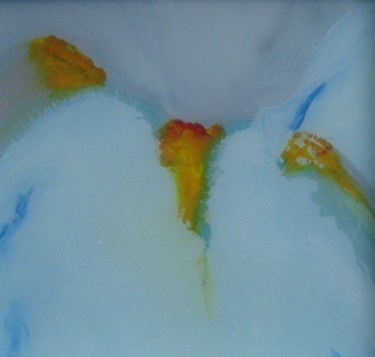 Peinture intitulée "coeur d'iris 3" par Jeanne Figueras, Œuvre d'art originale