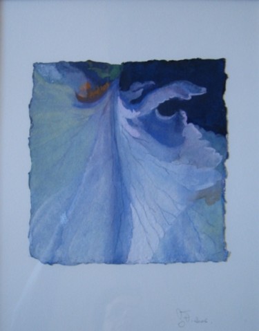 Peinture intitulée "petit Iris mauve" par Jeanne Figueras, Œuvre d'art originale