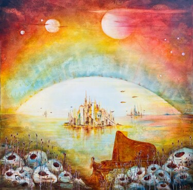 Peinture intitulée "Mélodie d'un rêve" par Christian Jeannet, Œuvre d'art originale, Huile Monté sur Châssis en bois