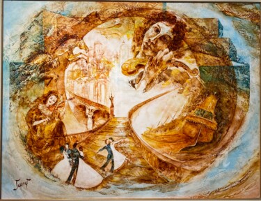 Pintura titulada "Aussi Vastes que l'…" por Christian Jeannet, Obra de arte original, Pigmentos Montado en Bastidor de camil…
