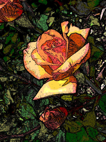 Digitale Kunst mit dem Titel "JUSTE UNE FLEUR" von Jeannette Allary, Original-Kunstwerk, Digitale Malerei