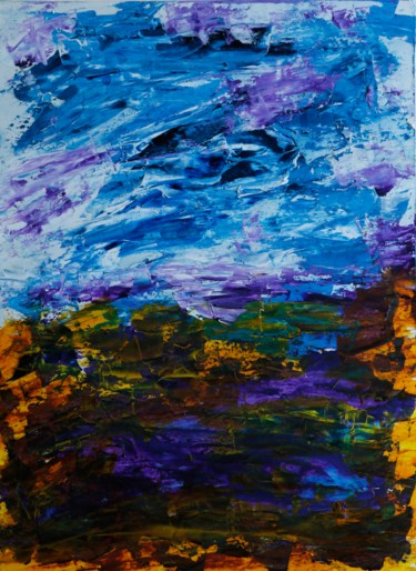 Malerei mit dem Titel "ORAGE EN PROVENCE" von Jeannette Allary, Original-Kunstwerk, Öl