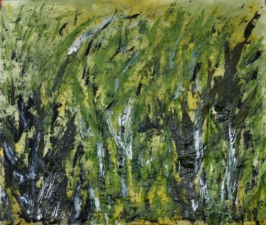 Malerei mit dem Titel "BAMBOUSERAIE" von Jeannette Allary, Original-Kunstwerk, Öl