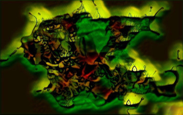 Digitale Kunst mit dem Titel "SORCIERE D'HALLOWEEN" von Jeannette Allary, Original-Kunstwerk, Digitale Malerei
