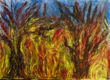 Painting titled "DEFORESTATION" by Jeannette Allary, Original Artwork, Oil