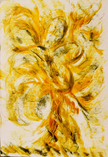 Картина под названием "GOLDEN RHAPSODY" - Jeannette Allary, Подлинное произведение искусства, Масло Установлен на Другая жес…
