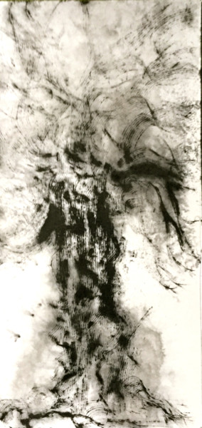 Painting titled "ARBRE POETE" by Jeannette Allary, Original Artwork, Ink Mounted on Other rigid panel