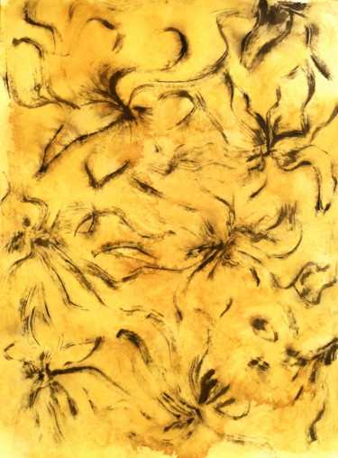 Peinture intitulée "FLEURS du DESERT  #…" par Jeannette Allary, Œuvre d'art originale, Encre