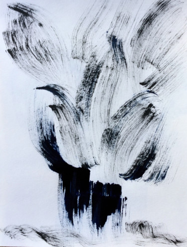 Painting titled "EFFLUVES   Encre de…" by Jeannette Allary, Original Artwork, Ink Mounted on Other rigid panel