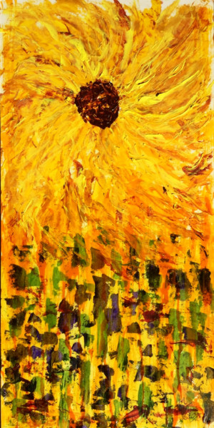 Peinture intitulée "ECLAT DE SOLEIL" par Jeannette Allary, Œuvre d'art originale, Huile