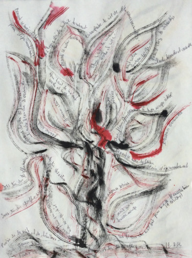 Desenho intitulada "L' ARBRE POETE" por Jeannette Allary, Obras de arte originais, Tinta