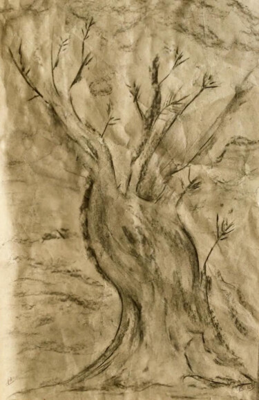 Рисунок под названием "DENUDÉ" - Jeannette Allary, Подлинное произведение искусства, Древесный уголь