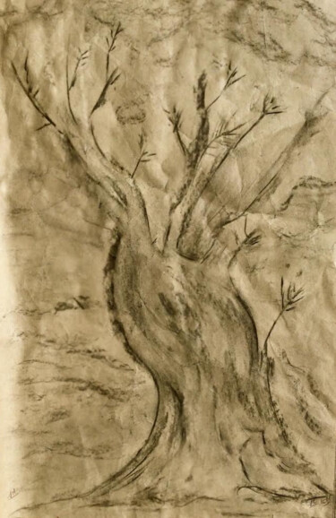 Drawing titled "DENUDÉ" by Jeannette Allary, Original Artwork, Charcoal