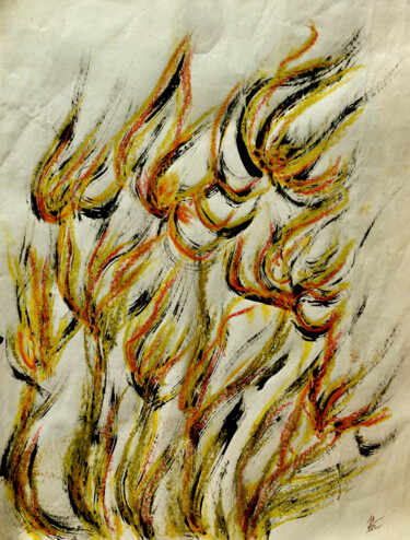 Desenho intitulada "HARMONIE au  SOIR" por Jeannette Allary, Obras de arte originais, Óleo