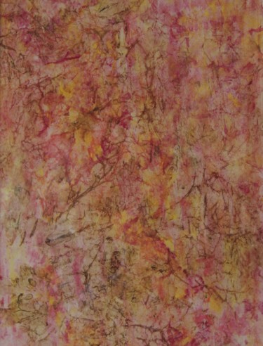 Pittura intitolato "MELODIE ROUGE et JA…" da Jeannette Allary, Opera d'arte originale, Acquarello