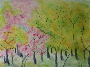 Pintura titulada "PRINTEMPS 2" por Jeannette Allary, Obra de arte original, Acuarela