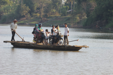 Fotografia intitolato "MEKONG (traversée d…" da Jeannette Allary, Opera d'arte originale