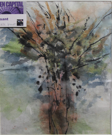 Peinture intitulée "ARBRE  (papier de r…" par Jeannette Allary, Œuvre d'art originale, Encre