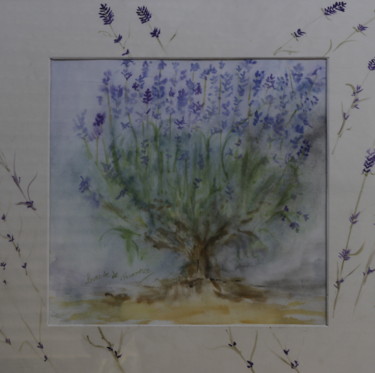 Painting titled "HERBIER" by Jeannette Allary, Original Artwork, Watercolor