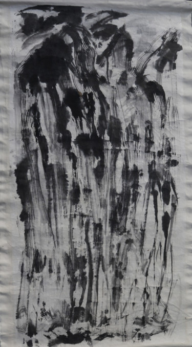 Peinture intitulée "AMERTUME ( En versi…" par Jeannette Allary, Œuvre d'art originale, Encre Monté sur Autre panneau rigide