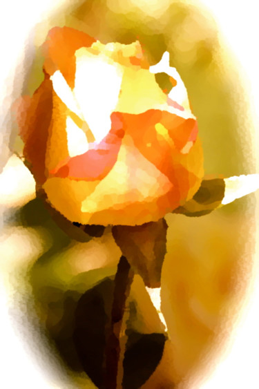 Arte digital titulada "BOUTON de ROSE" por Jeannette Allary, Obra de arte original, Pintura Digital
