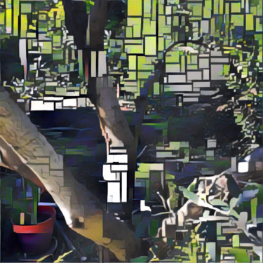 Digitale Kunst mit dem Titel "PAYSAGE URBAIN" von Jeannette Allary, Original-Kunstwerk, Digitale Malerei