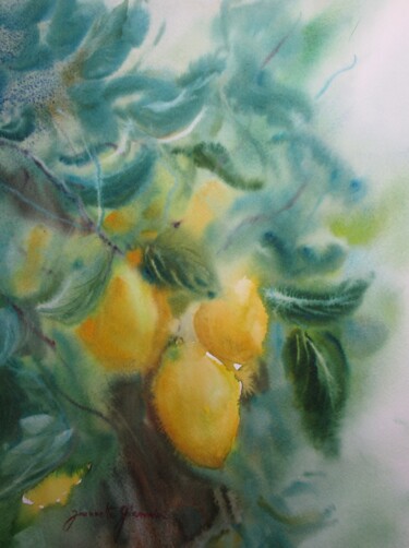 Painting titled "Nature morte - Les…" by Jeannette Giannini, Original Artwork, Watercolor