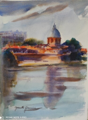 Painting titled "Toulouse et ses cou…" by Jeannette Giannini, Original Artwork, Watercolor