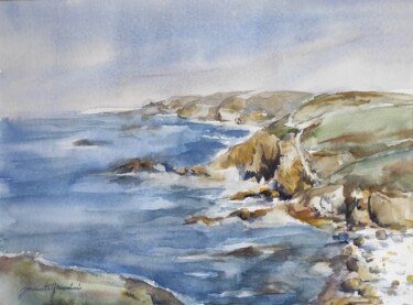 Painting titled "Bretagne Finistère 1" by Jeannette Giannini, Original Artwork, Watercolor