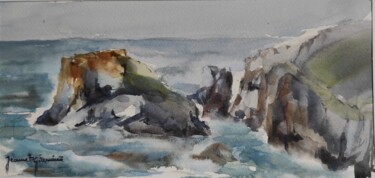 Malerei mit dem Titel "Bretagne Finistère 3" von Jeannette Giannini, Original-Kunstwerk, Aquarell