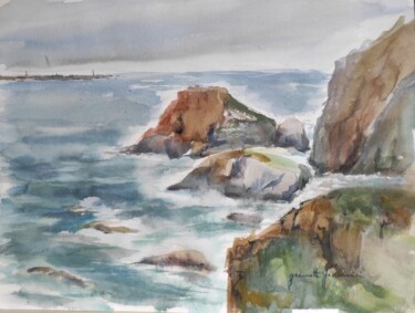 Painting titled "Bretagne Finistère 4" by Jeannette Giannini, Original Artwork, Watercolor