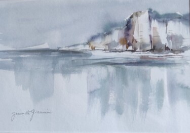 Peinture intitulée "Normandie falaises…" par Jeannette Giannini, Œuvre d'art originale, Aquarelle