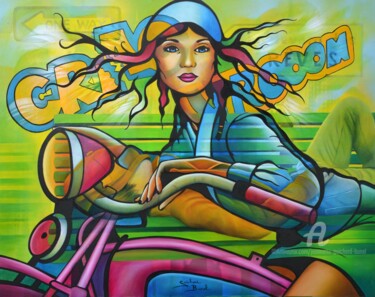 Malerei mit dem Titel "boulevard des rêves" von Jeannette Guichard-Bunel, Original-Kunstwerk, Öl