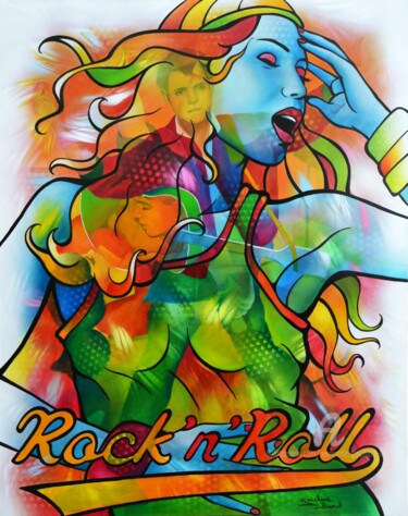 Painting titled "be bop a lula" by Jeannette Guichard-Bunel, Original Artwork, Oil