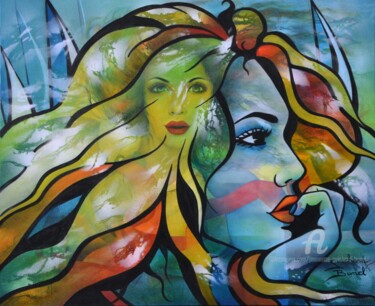 Pintura titulada "au gré du vent" por Jeannette Guichard-Bunel, Obra de arte original, Oleo Montado en Bastidor de camilla d…