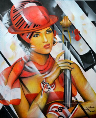 Painting titled "Et que chacun se li…" by Jeannette Guichard-Bunel, Original Artwork, Oil Mounted on Wood Stretcher frame