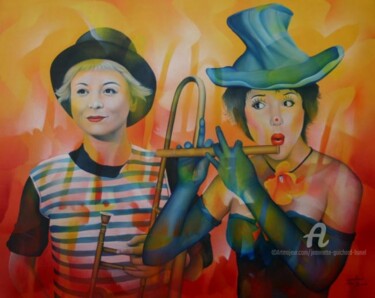 Peinture intitulée "les âmes soeurs" par Jeannette Guichard-Bunel, Œuvre d'art originale, Huile