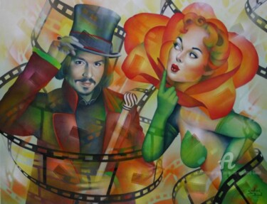 Peinture intitulée "kiss me" par Jeannette Guichard-Bunel, Œuvre d'art originale