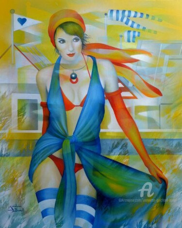 Peinture intitulée "un rien m'habille..." par Jeannette Guichard-Bunel, Œuvre d'art originale, Autre