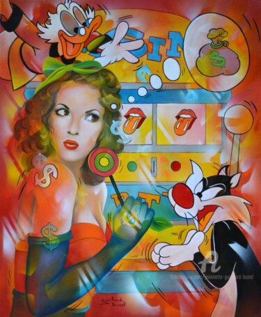 Painting titled "Bingo" by Jeannette Guichard-Bunel, Original Artwork, Oil