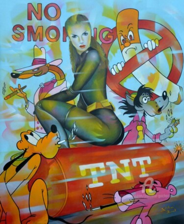 Картина под названием "no-smoking!" - Jeannette Guichard-Bunel, Подлинное произведение искусства, Масло