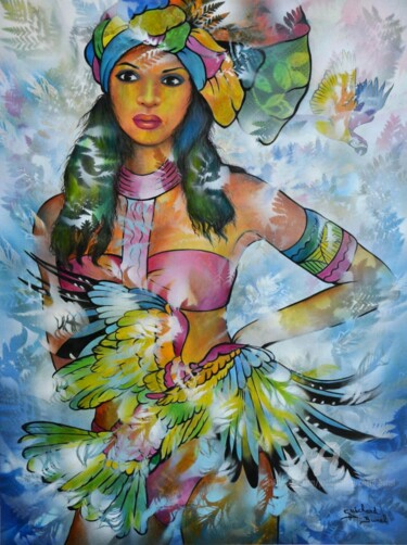 Pintura titulada "samba" por Jeannette Guichard-Bunel, Obra de arte original, Oleo