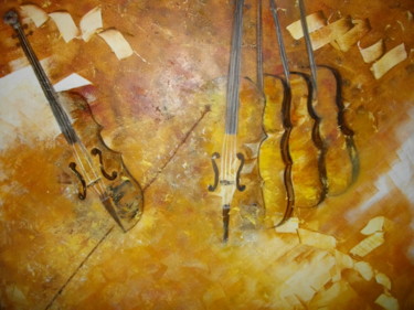 Peinture intitulée "musique.jpg" par Jeannine Morelle Peintures, Œuvre d'art originale, Huile