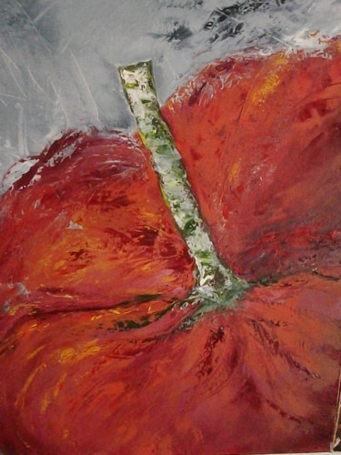Painting titled "poivron-rouge-2.jpg" by Jeannine Morelle Peintures, Original Artwork, Oil