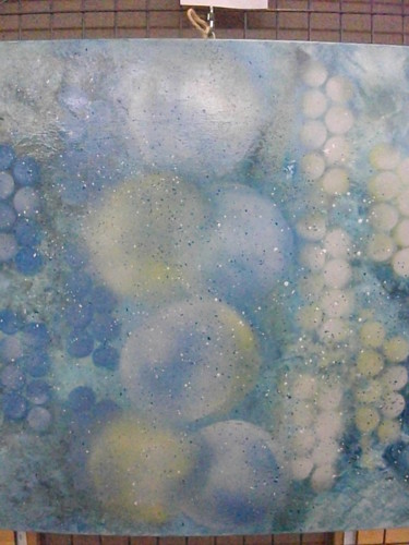 Peinture intitulée "bubbles-blue-2018.j…" par Jeannine Morelle Peintures, Œuvre d'art originale, Acrylique