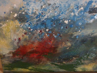 Peinture intitulée "rouge paysage" par Jeannine Morelle Peintures, Œuvre d'art originale, Huile